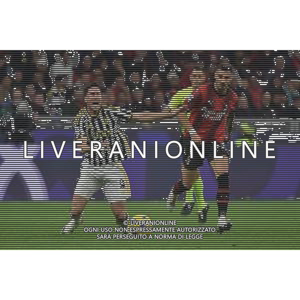 Milan vs Juventus nella foto Dusan Vlahovic (Juventus) e Rade Krunic (Milan) Milano 22-10-2023 Stadio Giuseppe Meazza - San Siro Campionato Serie A TIM - 9a giornata foto Roberto Garavaglia/ag. Aldo Liverani sas -Milan vs Juventus Campionato Calcio Serie A TIM Milano 22-10-2023 ©PAOLO GIAMPIETRI / AGENZIA ALDO LIVERANI SAS