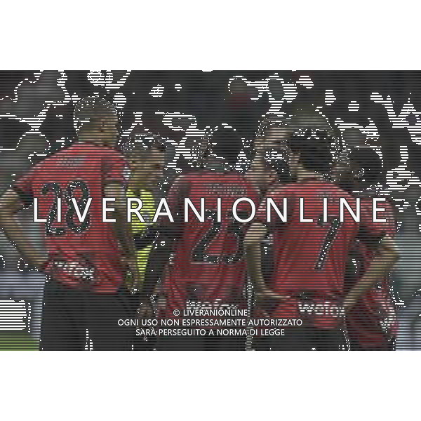 PROTESTE DEI GIOCATORI DEL MILAN CON ARBITRO MAURIZIO MARIANI -MILAN vs JUVENTUS Campionato Calcio Serie A TIM Milano 22-10-2023 ©PAOLO GIAMPIETRI / AGENZIA ALDO LIVERANI SAS - ITALY ONLY EDITORIAL USE ONLY