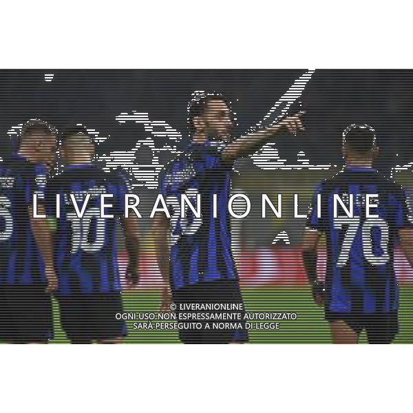 Inter vs Salisburgo nella foto Hakan Calhanoglu (Inter) esulta dopo il gol del 2 a 1 Milano 24-10-2023 Stadio Giuseppe Meazza - San Siro UEFA Champions League fase a gironi 3a giornata - Gruppo D foto Roberto Garavaglia/ag. Aldo Liverani sas/AGENZIA ALDO LIVERANI SAS