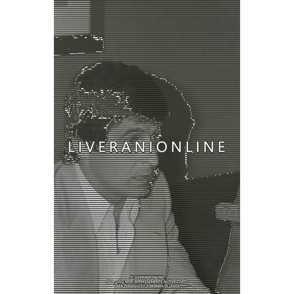 NEG-RETROSPETTIVA GIANNI RIVERA CALCIATORE NELLA FOTO GIANNI RIVERA IN CONFERENZA STAMPA NELL\'ANNO 1979 A MILANO NELLA SEDE DEL MILAN IN VIA TURATI A MILANO AG ALDO LIVERANI SAS 