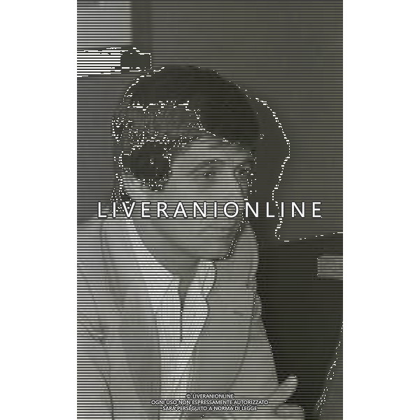 NEG-RETROSPETTIVA GIANNI RIVERA CALCIATORE NELLA FOTO GIANNI RIVERA IN CONFERENZA STAMPA NELL\'ANNO 1979 A MILANO NELLA SEDE DEL MILAN IN VIA TURATI A MILANO AG ALDO LIVERANI SAS 