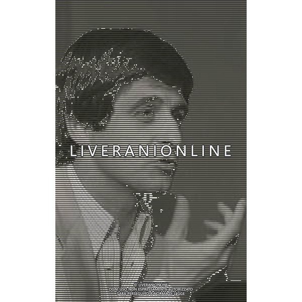 NEG-RETROSPETTIVA GIANNI RIVERA CALCIATORE NELLA FOTO GIANNI RIVERA IN CONFERENZA STAMPA NELL\'ANNO 1979 A MILANO NELLA SEDE DEL MILAN IN VIA TURATI A MILANO AG ALDO LIVERANI SAS  