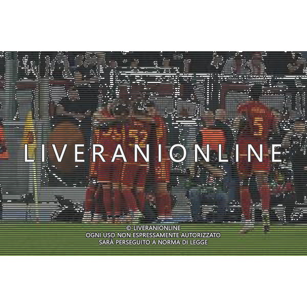 Roma vs Slavia Praga - Europa League - 3 giornata - Stadio Olimpico - Roma 26-10-2023 nella foto Esultanza Roma ©Federico Gaetano/AGENZIA ALDO LIVERANI SAS