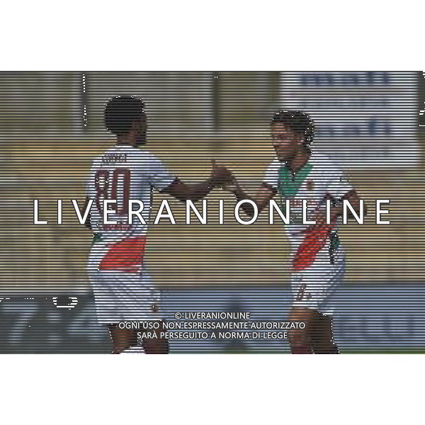 TVRG FeralpiSalo\' vs Reggiana nella foto Natan Girma (Reggiana) e Janis Antiste (Reggiana) esultano dopo il gol dell\'1 a 0 Piacenza 28-10-2023 Stadio Leonardo Garilli Campionato Serie BKT - 11a giornata foto Roberto Garavaglia/ag. Aldo Liverani sas