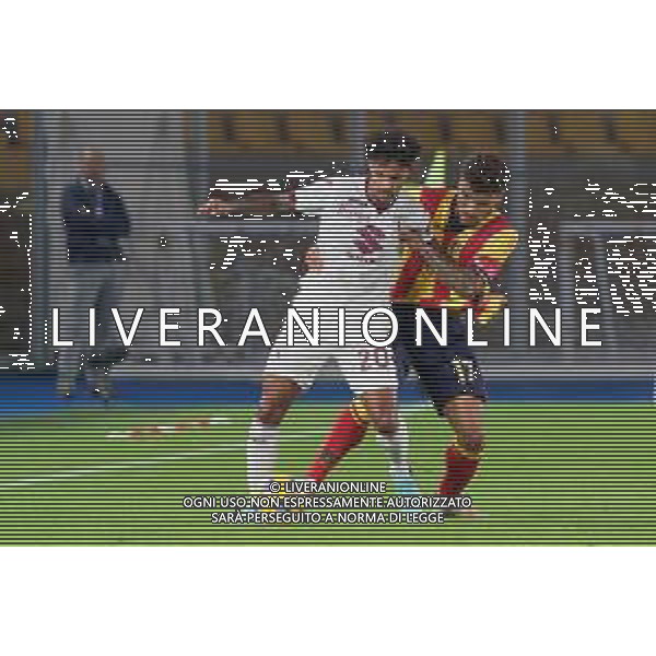 Valentino Lazaro of Torino FC and Valentin Gendrey of US Lecce during the Italian soccer Serie A match US Lecce vs Torino FC on October 28, 2023 at Via del Mare Stadium in Lecce, Italy. Photo by Emmanuele Mastrodonato/ag. Aldo Liverani sas