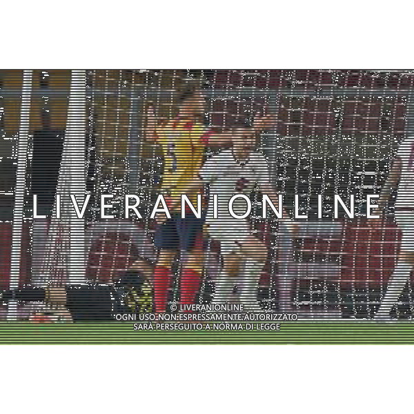 Alessandro Buongiorno of Torino FC celebrates after scoring a goal during the Italian soccer Serie A match US Lecce vs Torino FC on October 28, 2023 at Via del Mare Stadium in Lecce, Italy. Photo by Emmanuele Mastrodonato/ag. Aldo Liverani sas