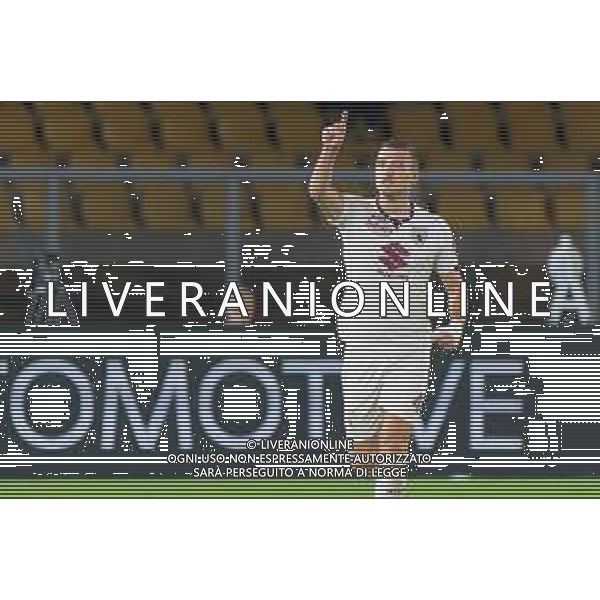 Alessandro Buongiorno of Torino FC celebrates after scoring a goal during the Italian soccer Serie A match US Lecce vs Torino FC on October 28, 2023 at Via del Mare Stadium in Lecce, Italy. Photo by Emmanuele Mastrodonato/ag. Aldo Liverani sas