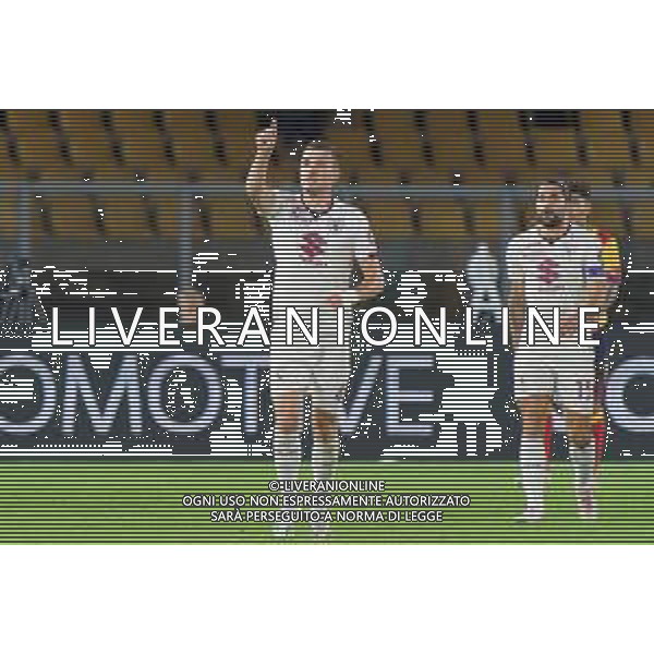 Alessandro Buongiorno of Torino FC celebrates after scoring a goal during the Italian soccer Serie A match US Lecce vs Torino FC on October 28, 2023 at Via del Mare Stadium in Lecce, Italy. Photo by Emmanuele Mastrodonato/ag. Aldo Liverani sas