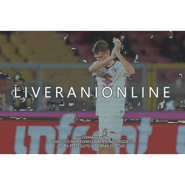 Gvidas Gineitis of Torino FC applauds fans during the Italian soccer Serie A match US Lecce vs Torino FC on October 28, 2023 at Via del Mare Stadium in Lecce, Italy. Photo by Emmanuele Mastrodonato/ag. Aldo Liverani sas