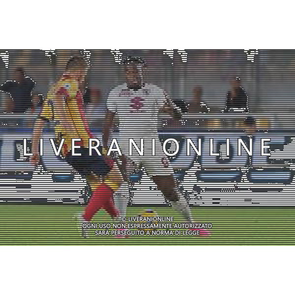 Duvan Zapata of Torino FC and Ylber Ramadani of US Lecce during the Italian soccer Serie A match US Lecce vs Torino FC on October 28, 2023 at Via del Mare Stadium in Lecce, Italy. Photo by Emmanuele Mastrodonato/ag. Aldo Liverani sas