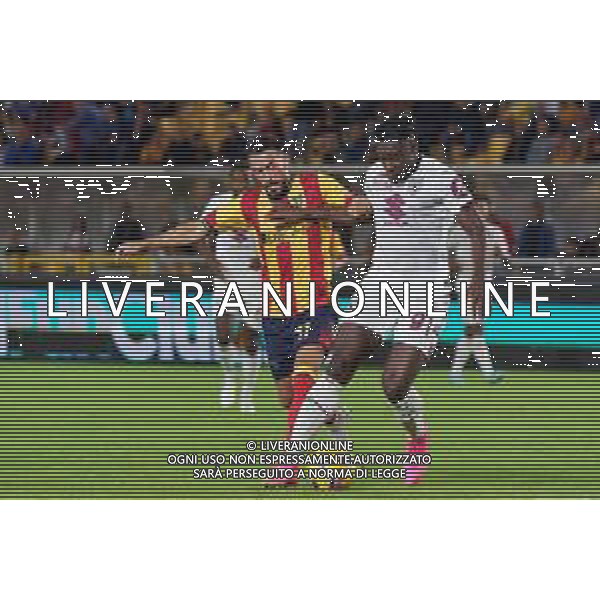 Duvan Zapata of Torino FC and Nicola Sansone of US Lecce during the Italian soccer Serie A match US Lecce vs Torino FC on October 28, 2023 at Via del Mare Stadium in Lecce, Italy. Photo by Emmanuele Mastrodonato/ag. Aldo Liverani sas