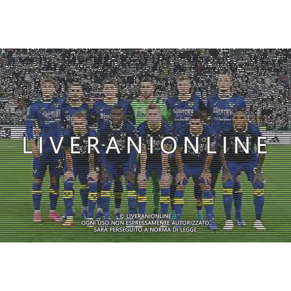 Torino 28.10.2023 Allianz Stadium @Manuela Viganti/Ag. Aldo Liverani sas Juventus vs Hellas Verona Campionato Calcio Serie A TIM 2023/2024 10a giornata Nella foto: la formazione del verona da sx verso dx: filippo terracciano, fedrico bonazzoli, giangiacomo magnani, lorenzo montipò, pawel dawidowicz, milan djuric, ondrej duda, martin hongla, josh doig, davide faraoni, michael folorunsho