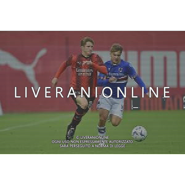TVRG Milan vs Sampdoria nella foto Filippo Scotti (Milan) e Matteo Langella (Sampdoria) Milano 29-10-2023 Puma House of Football - centro sportivo Peppino Vismara Campionato Primavera 1 TIM - 8a giornata foto Roberto Garavaglia/ag. Aldo Liverani sasAGENZIA ALDO LIVERANI SAS