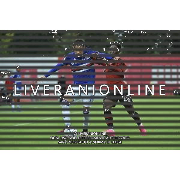 TVRG Milan vs Sampdoria nella foto Ilario Porzi (Sampdoria) e Chaka Traore (Milan) Milano 29-10-2023 Puma House of Football - centro sportivo Peppino Vismara Campionato Primavera 1 TIM - 8a giornata foto Roberto Garavaglia/ag. Aldo Liverani sasAGENZIA ALDO LIVERANI SAS