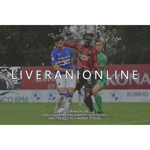 TVRG Milan vs Sampdoria nella foto Simone Leonardi (Sampdoria) salta Clinton Nsiala Makengo (Milan) e Andrea Bartoccioni (Milan) e segna il gol dell\'1 a 1 Milano 29-10-2023 Puma House of Football - centro sportivo Peppino Vismara Campionato Primavera 1 TIM - 8a giornata foto Roberto Garavaglia/ag. Aldo Liverani sasAGENZIA ALDO LIVERANI SAS