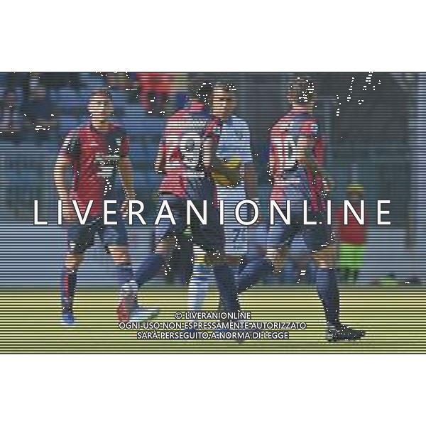 29-10-2023. Cagliari calcio- Frosinone calcio. 10° giornata campionato calcio italiano Serie A 2023/2024, Stadio Unipol Domus Cagliari. Foto Salvatore Moi/Agenzia Aldo Liverani s.as. Nella foto: Gol ed esultanza del Cagliari in casa contro Frosinone, nello stadio Unipol Domus di Cagliari. Segna:Agenzia Aldo Liverani s.a.s. Nella foto: Antoine Makoumbou Cagliari ©Moi Salvatore / AGENZIA ALDO LIVERANI SAS