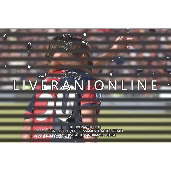 29-10-2023. Cagliari calcio- Frosinone calcio. 10° giornata campionato calcio italiano Serie A 2023/2024, Stadio Unipol Domus Cagliari. Foto Salvatore Moi/Agenzia Aldo Liverani s.as. Nella foto: Gol ed esultanza del Cagliari in casa contro Frosinone, nello stadio Unipol Domus di Cagliari. Segna:Agenzia Aldo Liverani s.a.s. Nella foto: Leonardo Pavoletti Cagliari ©Moi Salvatore / AGENZIA ALDO LIVERANI SAS