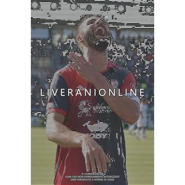 29-10-2023. Cagliari calcio- Frosinone calcio. 10° giornata campionato calcio italiano Serie A 2023/2024, Stadio Unipol Domus Cagliari. Foto Salvatore Moi/Agenzia Aldo Liverani s.as. Nella foto: Gol ed esultanza del Cagliari in casa contro Frosinone, nello stadio Unipol Domus di Cagliari. Segna:Agenzia Aldo Liverani s.a.s. Nella foto: Leonardo Pavoletti Cagliari ©Moi Salvatore / AGENZIA ALDO LIVERANI SAS