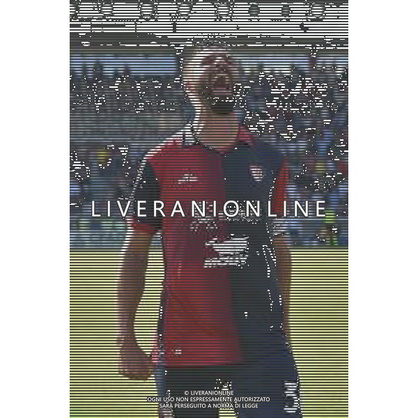 29-10-2023. Cagliari calcio- Frosinone calcio. 10° giornata campionato calcio italiano Serie A 2023/2024, Stadio Unipol Domus Cagliari. Foto Salvatore Moi/Agenzia Aldo Liverani s.as. Nella foto: Gol ed esultanza del Cagliari in casa contro Frosinone, nello stadio Unipol Domus di Cagliari. Segna:Agenzia Aldo Liverani s.a.s. Nella foto: Leonardo Pavoletti Cagliari ©Moi Salvatore / AGENZIA ALDO LIVERANI SAS