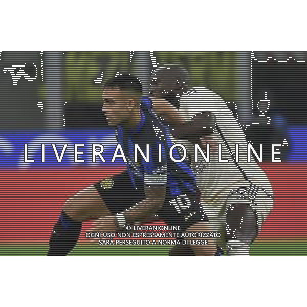 Inter vs Roma nella foto Lautaro Martinez (Inter) e Romelu Lukaku (Roma) Milano 29-10-2023 Stadio Giuseppe Meazza - San Siro Campionato Serie A TIM - 10a giornata foto Roberto Garavaglia/ag. Aldo Liverani sas