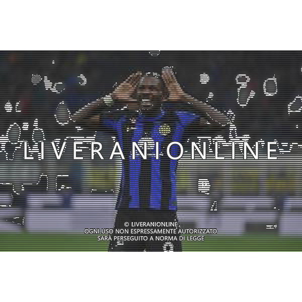 Inter vs Roma nella foto Marcus Thuram (Inter) esulta dopo il gol dell\'1 a 0 Milano 29-10-2023 Stadio Giuseppe Meazza - San Siro Campionato Serie A TIM - 10a giornata foto Roberto Garavaglia/ag. Aldo Liverani sas