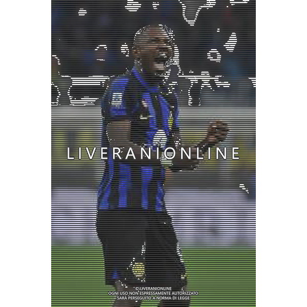 Inter vs Roma nella foto Marcus Thuram (Inter) esulta dopo il gol dell\'1 a 0 Milano 29-10-2023 Stadio Giuseppe Meazza - San Siro Campionato Serie A TIM - 10a giornata foto Roberto Garavaglia/ag. Aldo Liverani sas