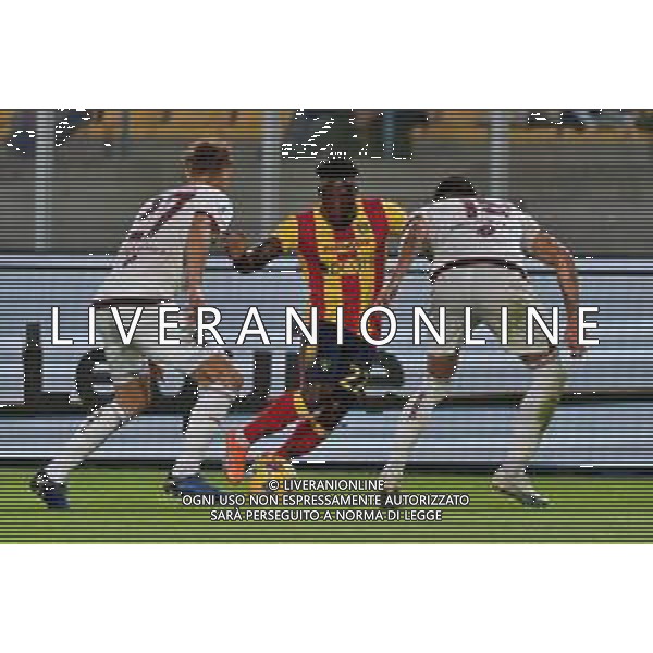 Lameck Banda of US Lecce and Mergim Vojvoda, Raoul Bellanova of Torino FC during the Italian soccer Serie A match US Lecce vs Torino FC on October 28, 2023 at Via del Mare Stadium in Lecce, Italy. Photo by Emmanuele Mastrodonato/ag. Aldo Liverani sas