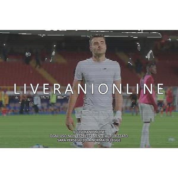 Alessandro Buongiorno of Torino FC takes off his shirt to give it to the fans during the Italian soccer Serie A match US Lecce vs Torino FC on October 28, 2023 at Via del Mare Stadium in Lecce, Italy. Photo by Emmanuele Mastrodonato/ag. Aldo Liverani sas