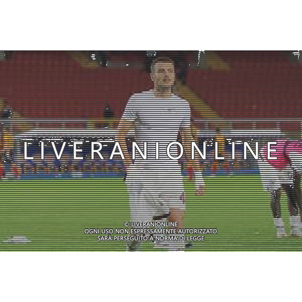 Alessandro Buongiorno of Torino FC takes off his shirt to give it to the fans during the Italian soccer Serie A match US Lecce vs Torino FC on October 28, 2023 at Via del Mare Stadium in Lecce, Italy. Photo by Emmanuele Mastrodonato/ag. Aldo Liverani sas