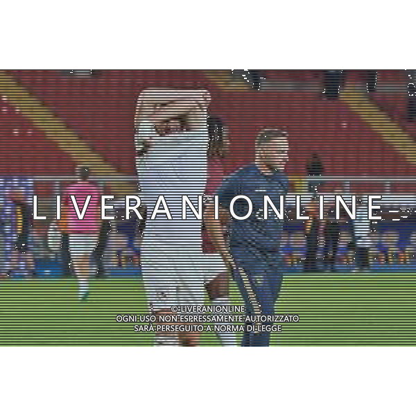 Alessandro Buongiorno of Torino FC takes off his shirt to give it to the fans during the Italian soccer Serie A match US Lecce vs Torino FC on October 28, 2023 at Via del Mare Stadium in Lecce, Italy. Photo by Emmanuele Mastrodonato/ag. Aldo Liverani sas