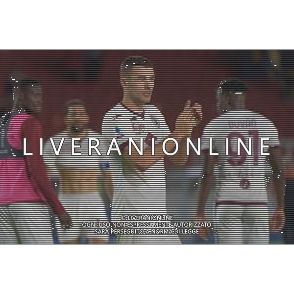 Alessandro Buongiorno of Torino FC applauds fans during the Italian soccer Serie A match US Lecce vs Torino FC on October 28, 2023 at Via del Mare Stadium in Lecce, Italy. Photo by Emmanuele Mastrodonato/ag. Aldo Liverani sas