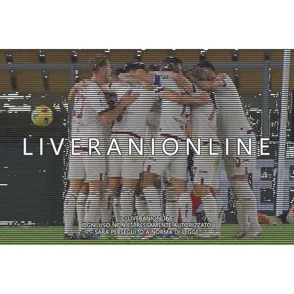 Torino FC celebrates after scoring a goal during the Italian soccer Serie A match US Lecce vs Torino FC on October 28, 2023 at Via del Mare Stadium in Lecce, Italy. Photo by Emmanuele Mastrodonato/ag. Aldo Liverani sas