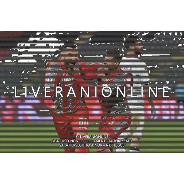 TVRG Cremonese vs Cittadella nella foto Massimo Coda (Cremonese) e Luca Valzania (Cremonese) esultano dopo il gol del 2 a 1 Cremona 31-10-2023 Stadio Giovanni Zini Coppa Italia Frecciarossa - 16mi di finale foto Roberto Garavaglia/ag. Aldo Liverani sas/Agenzia ALDO LIVERANI SAS