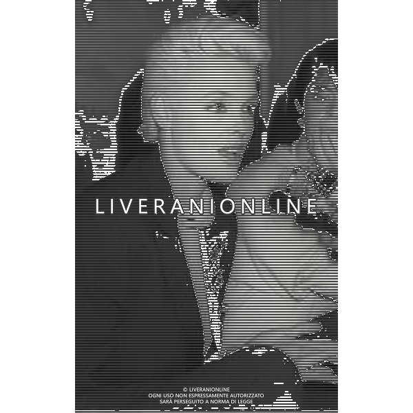 NEG-RETROSPETTIVA BRIGITTE NIELSEN ATTRICE  NELLA FOTO BRIGITTE NIELSEN PRESENTA IL SUO DISCO NELL\'ANNO 1987 A MILANO IN TERRAZZA MARTINI  AG ALDO LIVERANI SAS