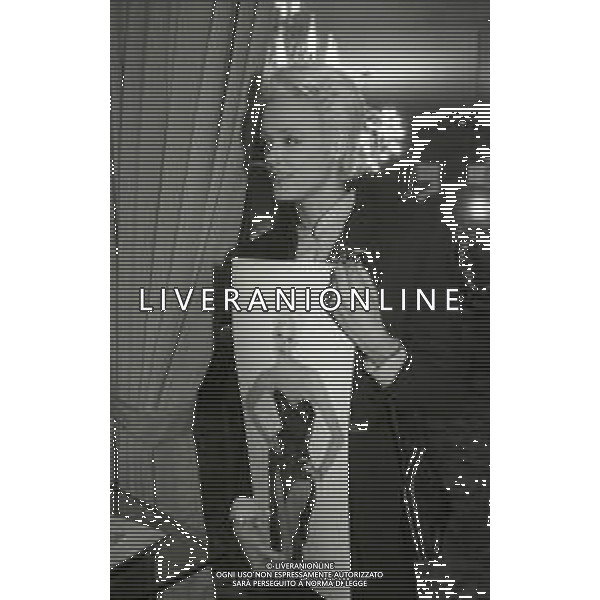 NEG-RETROSPETTIVA BRIGITTE NIELSEN ATTRICE  NELLA FOTO BRIGITTE NIELSEN PRESENTA IL SUO DISCO NELL\'ANNO 1987 A MILANO IN TERRAZZA MARTINI  AG ALDO LIVERANI SAS