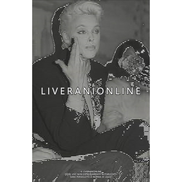 NEG-RETROSPETTIVA BRIGITTE NIELSEN ATTRICE  NELLA FOTO BRIGITTE NIELSEN PRESENTA IL SUO DISCO NELL\'ANNO 1987 A MILANO IN TERRAZZA MARTINI  AG ALDO LIVERANI SAS