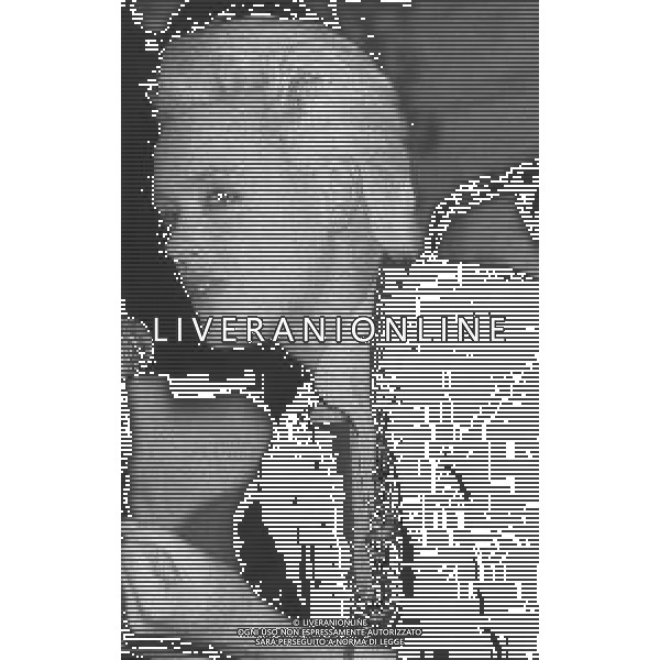 NEG-RETROSPETTIVA BRIGITTE NIELSEN ATTRICE  NELLA FOTO BRIGITTE NIELSEN PRESENTA IL SUO DISCO NELL\'ANNO 1987 A MILANO IN TERRAZZA MARTINI  AG ALDO LIVERANI SAS