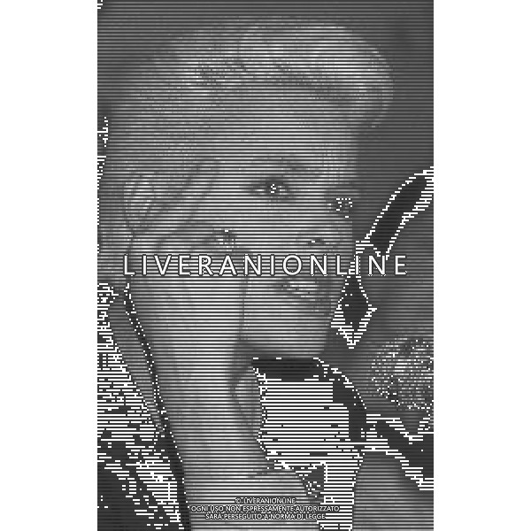 NEG-RETROSPETTIVA BRIGITTE NIELSEN ATTRICE  NELLA FOTO BRIGITTE NIELSEN PRESENTA IL SUO DISCO NELL\'ANNO 1987 A MILANO IN TERRAZZA MARTINI  AG ALDO LIVERANI SAS