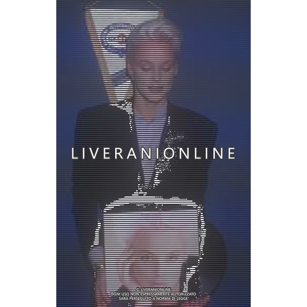 COL-RETROSPETTIVA BRIGITTE NIELSEN ATTRICE NELLA FOTO BRIGITTE NIELSEN PRESENTA IL SUO DISCO NELL\'ANNO 1987 A MILANO IN TERRAZZA MARTINI AG ALDO LIVERANI SAS 