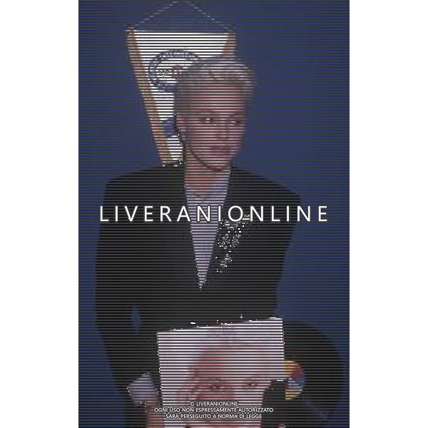 COL-RETROSPETTIVA BRIGITTE NIELSEN ATTRICE NELLA FOTO BRIGITTE NIELSEN PRESENTA IL SUO DISCO NELL\'ANNO 1987 A MILANO IN TERRAZZA MARTINI AG ALDO LIVERANI SAS 