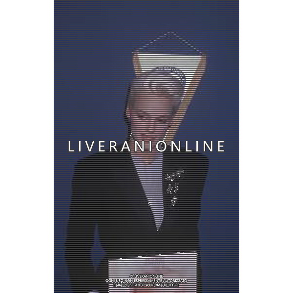 COL-RETROSPETTIVA BRIGITTE NIELSEN ATTRICE NELLA FOTO BRIGITTE NIELSEN PRESENTA IL SUO DISCO NELL\'ANNO 1987 A MILANO IN TERRAZZA MARTINI AG ALDO LIVERANI SAS 