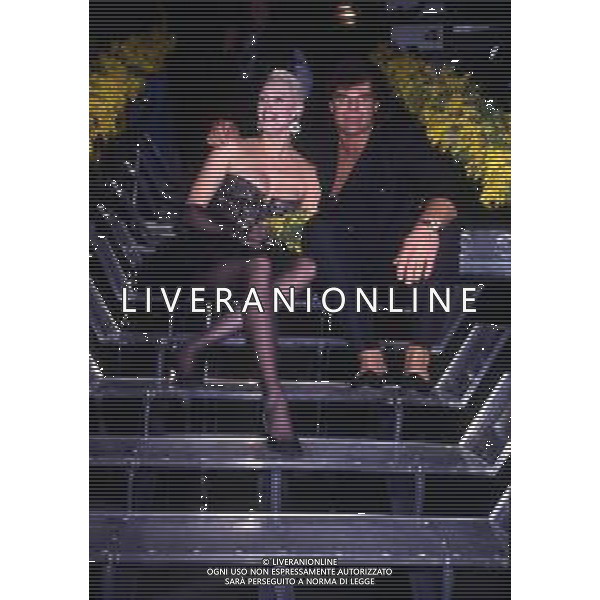 DIAP-RETROSPETTIVA BRIGITTE NIELSEN ATTRICE  NELLA FOTO BRIGITTE NIELSEN CON MARK GASTINEAU NELL\'ANNO 1988 A MILANO AG ALDO LIVERANI SAS