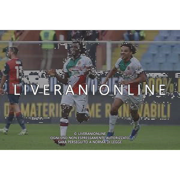 TVRG Genoa vs Reggiana nella foto Muhamed Varela Djamanca (Reggiana) e Janis Antiste (Reggiana) esultano dopo il gol dell\'1 a 0 Genova 01-11-2023 Stadio Luigi Ferraris - Marassi Coppa Italia Frecciarossa - 16mi di finale foto Roberto Garavaglia/ag. Aldo Liverani sas/AGENZIA ALDO LIVERANI SAS