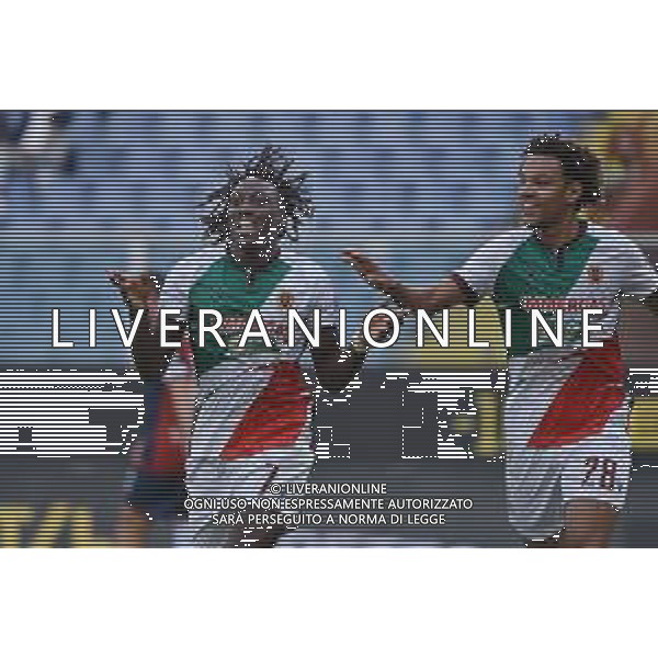 TVRG Genoa vs Reggiana nella foto Muhamed Varela Djamanca (Reggiana) e Janis Antiste (Reggiana) esultano dopo il gol dell\'1 a 0 Genova 01-11-2023 Stadio Luigi Ferraris - Marassi Coppa Italia Frecciarossa - 16mi di finale foto Roberto Garavaglia/ag. Aldo Liverani sas/AGENZIA ALDO LIVERANI SAS