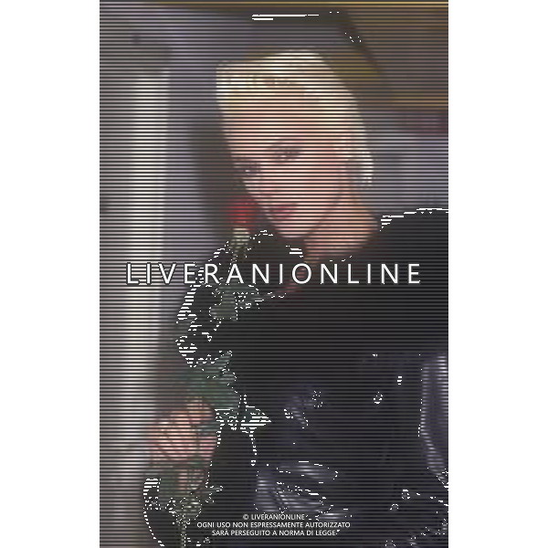 DIAP-RETROSPETTIVA BRIGITTE NIELSEN ATTRICE NELLA FOTO BRIGITTE NIELSEN NELL\'ANNO 1989 A MILANO TRASMISSIONE TELEVISIVA “ODIENS“ AG ALDO LIVERANI SAS 