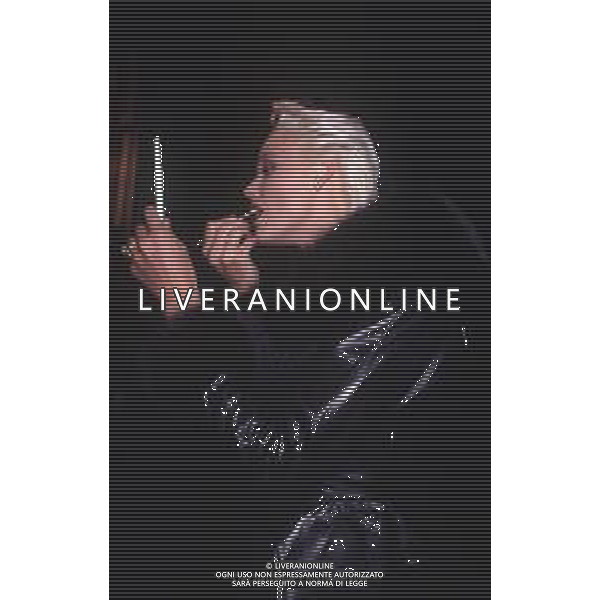 DIAP-RETROSPETTIVA BRIGITTE NIELSEN ATTRICE NELLA FOTO BRIGITTE NIELSEN NELL\'ANNO 1989 A MILANO TRASMISSIONE TELEVISIVA “ODIENS“ AG ALDO LIVERANI SAS 