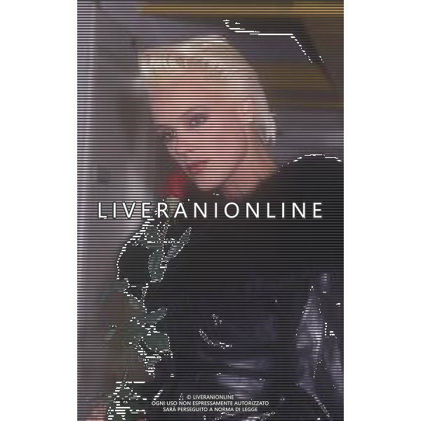 DIAP-RETROSPETTIVA BRIGITTE NIELSEN ATTRICE NELLA FOTO BRIGITTE NIELSEN NELL\'ANNO 1989 A MILANO TRASMISSIONE TELEVISIVA “ODIENS“ AG ALDO LIVERANI SAS 