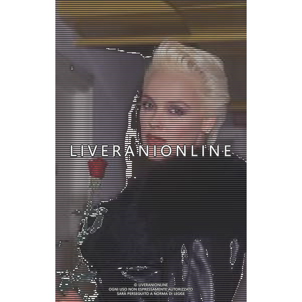 DIAP-RETROSPETTIVA BRIGITTE NIELSEN ATTRICE NELLA FOTO BRIGITTE NIELSEN NELL\'ANNO 1989 A MILANO TRASMISSIONE TELEVISIVA “ODIENS“ AG ALDO LIVERANI SAS 