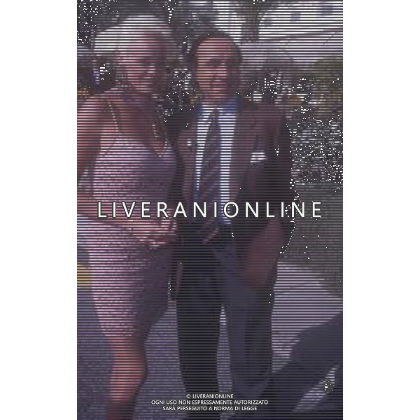 DIAP-RETROSPETTIVA BRIGITTE NIELSEN ATTRICE NELLA FOTO BRIGITTE NIELSEN CON PIPPO BAUDO NELL\'ANNO 1992 A SANREMO AG ALDO LIVERANI SAS 