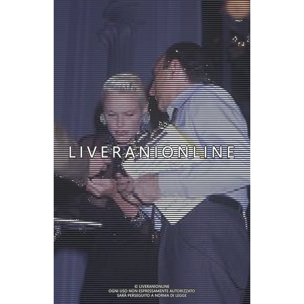 DIAP-RETROSPETTIVA BRIGITTE NIELSEN ATTRICE NELLA FOTO BRIGITTE NIELSEN CON PIPPO BAUDO NELL\'ANNO 1992 A SANREMO AG ALDO LIVERANI SAS  